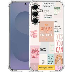 Case for Samsung Galaxy S25 with Motivational Quotes Design,Encouraging Words Collage Pattern for Teen,Soft TPU Phone Cover Bumper(S25,Positive)