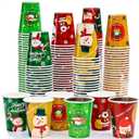120 Pack 12oz Christmas Disposable Paper Cups - 6 Kinds of Christmas Themes Paper Cups, Perfect for Holiday Parties & Daily Hot/Cold Drinks