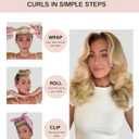 Classic Heatless Curls Overnight Rods No Heat Hair Curlers to Sleep Jumbo Foam Large Hair Rollers for Long Short Hair Heatless Curling Rod Set Styling Tools with Satin Scarf Blue