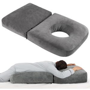 Pregnancy Pillow for Stomach Sleepers, 45.3 Inch Pregnancy Massage Pillow Full Body Pillow with Removable Cover  Support for Back, Legs, Belly, HIPS for Pregnant Women (Dark Grey)