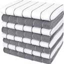 AIDEA Kitchen Towels, Absorbent Dish Cloth for Kitchen, Soft Dish Towels for Home, Multi-Purpose Cloths for Household Cleaning and Drying-8PK, 12x12 (White/Grey)