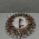 Honiway Wall Clock Battery Operated 12 in Rustic Wood Boho Sunburst Decorative Wall Clock Silent Non Ticking Farmhouse Small Wall Clocks for Living Room Kitchen Bathroom Bedroom Decor (Tricolor)