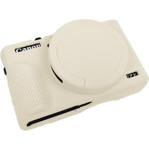 G7X Mark III Case, Protective Case for Canon Powershot G7X Mark III Digital Camera, Removable Lens Cover Silicone Sleeve Soft Camera Cover Rubber Protective Body Skin- Beige