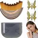 Lymphatic Contour Face Brush, Manual Lymphatic Drainage Massager, Soft Durable Hypoallergenic Facial Tool for Sculpting, Lifting, Anti-Puffiness, with 2 Golden Butterfly Clips