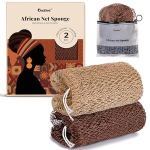 CORATED African Net Sponge Authentic, Shower Loofah Exfoliating Bath Sponge, Body Scrubber for Women and Men Daily Use Body Care, Travel Portable Bath Accessories Gifts for Women