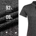 Women Golf Tennis Shirts,Athletic Women T-Shirts V-Neck Tops Short Sleeve Collarless Shirts (Gray, L)