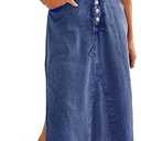 Womens Denim Long Shirt Dress Casual Button Down Jean Dress Collar ALine Flowy Midi with Pocket, M