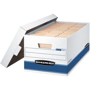 Bankers Box 20 Pack STOR/FILE Medium-Duty File Storage Boxes, FastFold, Lift-Off Lid, Letter, White/Blue