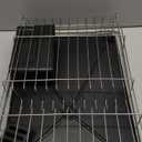 Over the Sink Expandable Dish Drainer Drying Rack In Stainless Steel for Small Kitchen, Counter Space Saving Modern Compact Metal Above Plate Dryer Strainer, Adjustable Hanging Inside Drain Holder (Silver)