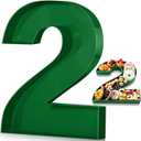 Mifoci 13.7" Cardboard Number for Charcuterie Birthday Party and Anniversary Fillable Paper Mache Chocolate Candy Graduation Decoration(Green, 2)