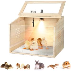 Chicken Brooder Box Chick Starter Kit Portable Chicken Coop with UVB Lamp Thermometer Brooder Box for Chicks Ducks Quails Hamsters Lizards and Small Animals