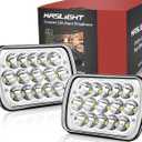 H6054 LED Headlights,Pair Rectangular 5x7 7x6 LED Headlight Hi/Low Sealed Beam Replacement Headlamp Compatible with Jeep Wrangler YJ XJ Chevy Express Ford GMC Savana Toyota Pickup Truck Van