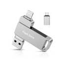 MFi Certified 512GB Flash Drives 3.0 High Speed 3ni1 USB Stick External Storage for iPhone/PC/i