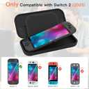 KIMHY Carrying Case for Switch 2 (2025), 2 in 1 Hard Protective Case and Screen Protector for Nintendo Switch 2, Large Capacity Travel Bag with 10 Game Card Slots and Pocket for Console & Accessories