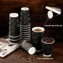 Lamosi 16 oz Coffee Cups - 90 Pack, Disposable Insulated Corrugated Paper Cups 16oz, Kraft Ripple Wall Cups for Hot Beverage or Cold Drinks (Black)