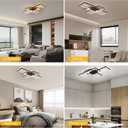 Jaycomey Dimmable Ceiling Light, Black Modern LED Ceiling Lamps with Remote Control, 50W Acrylic Square Flush Mount Ceiling Light Fixture for Living Room Dining Room Bedroom Kitchen