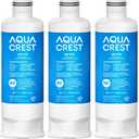 AQUA CREST AQF-FF45 Replacement for Samsung DA97-17376B, DA97-08006C, HAF-QIN/EXP, RS27T5200SR, RF28T5001SR, RF24R7201SR, RF28R6201SR, Refrigerator Water Filter, 3 Pack