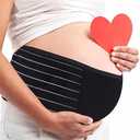 Belly Band for Pregnancy Maternity Belt Pregnancy Support Belt Bump Band Abdominal Brace Belt - Relieve Lower Back, Pelvic and Hip Pain (Black/One size)