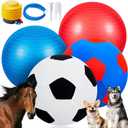 4 Pcs 20 Inches Giant Herding Horse Ball with Ball Cover Anti Burst Please Watch VCR for How to Inflation Horse Toys for Horses Stall Entertainment Play, Pump Included