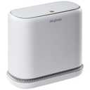 Small Bathroom Trash Can - 3.3 Gallon Plastic Garbage Can with Lid, Press Top & Pop-up Lid, White Slim Design for Kitchen, Office, Bedroom, Pet-Proof Trash Bin