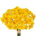 Briful 12 Stems Daffodils Artificial Flowers 2 Bunches Real Touch Fake Narcissus Flower 9in Silk Spring Fake Flowers Wedding Floral Decor Bouquet for Home Party Wedding Office Anniversary Decor,Yellow