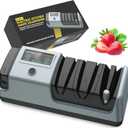 5 in 1 Electric Knife Sharpener-3 Rotational Speed Adjustable Electric Knife Sharpeners, Suitable for Straight Blade Knives, Serrated Knives, Meat Cleaver Knives, Ceramic Knives&Scissors (Gray)