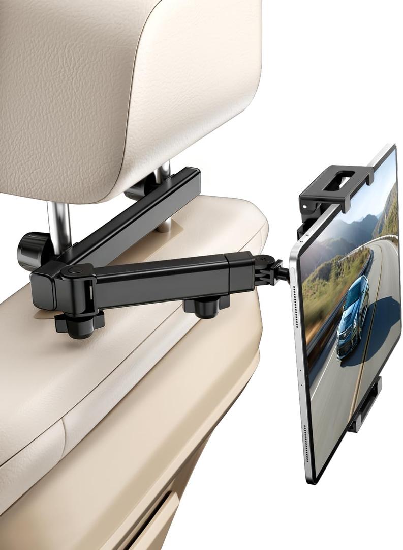 Tablet Holder for Car, Extendable & Pivoting Headrest Mount to Keep Kids Engaged  Road Trip Essential for 5.5-11" Devices (1 Pack)