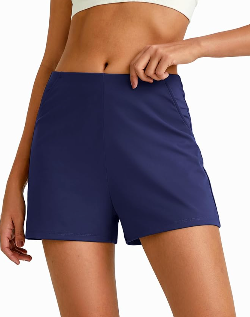 G4Free Athletic Running Shorts for Women 3'' Summer Casual Shorts Elastic Waist Workout Gym Sports Active Shorts with Pockets(Royal Blue,XXL)
