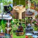 POPOSOAP Solar Bird Bath Fountain Pump, 6W Outdoor Solar Water Fountain Pump for Bird Bath with 4ft Tubing & 5 Nozzles, DIY Solar Powered Water Pump for Garden, Ponds, Pool and Fish Tank