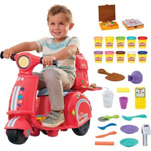 Play-Doh Pizza Delivery Scooter Playset, Large Ride-On Play Food Preschool Toys, Toy Pizza Set for Kids, Arts & Crafts for Boys & Girls, Ages 3+