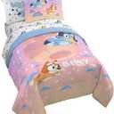 Jay Franco Bluey & Bingo Full Comforter Set - 7 Piece Bed Set Includes Sheet Set & Pillow Covers - Super Soft Clouds & Stars Kids Bedding