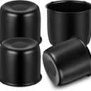 Tallew 4 Pack 4.25 Inch Push Through Trailer Wheel Center Caps, Black Chrome Heavy Duty Wheel Hub Caps for Trailer, Truck, Rv, Utility Vehicle with 4.25" Center Bore Rim, Suits for 4.25 Inch
