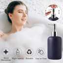 21 Pcs Bathroom Accessory Set with Waterproof Shower Curtain and Non Slip Mat,Resin Bath Set with Toothbrush Holder and Lotion Soap Dispenser,Bathroom Countertop Organizer Set for Home Apartment (Navy Blue)