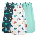 Baby Sleep Sack 0-6 Months 100% Cotton 0.5 Tog 3-6 Months Baby Wearable Blanket for Newborn, 3 Pack Breathable Soft Lightweight 0-3 Months Sleep Sacks with 2-Way Zipper