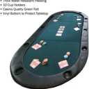 Foldable Poker Table Top - Water-Resistant Folding Mat with Cupholders and Padded Edges - Seats up to 10 People by Trademark Poker (Green)