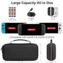 JOYLINK Carrying Case for Nintendo Switch 2, Protective Hard Shell Portable Travel Case for Switch 2(Dual EVA), with Joystick Protection, Game Cards Slots & Zipper Mesh Pocket for Console Accessories (Black)