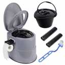 Portable Travel Toilet, with Detachable Inner Bucket and Toilet Paper Holder, for Camping Boat, Hiking, RV, Bedroom and Living Room