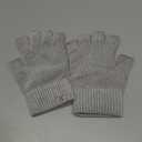 FZ FANTASTIC ZONE Winter Fingerless Gloves for Women Men, Chenille Warm Knit Work Anti-Slip Leather Half Finger Gloves Gifts