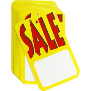 Perco 1000 Sale Price Tags  Large Red, Yellow & White Retail Labels, Blank Price Tags for Clothing, Jewelry, Merchandise, and Store Use  Easy to Write & Attach