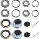 2Sets L68149 L44649 Trailer Axle Hub Bearings Kits with 171255TB Grease Seals, 1.98'' Trailer Dust Caps & Cotter Pins for 3500 lbs 1-3/8'' to 1-1/16'' #84 Spindle