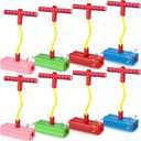 Wettarn 8 Pcs Foam Pogo Jumper Promote Grow Tall Pogo Stick Foam Jumper Safe and Fun Jumping Stick for Teens Boys Girls Outdoor Indoor Halloween Christmas Stuffer Gift Squeaks with Each Hop, 4 Colors