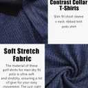 Mens Muscle Polo Shirts V Neck Slim Fit Short Sleeve Golf T-Shirts Contrast Collar Ribbed Knit Cotton Tee Shirt (XXL)