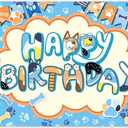 72x43inch Cartoon Blue Birthday Photography Backdrop Cute Dog Balloon Paw Background Boys Kids Birthday Party Decorations Photo Booth Props