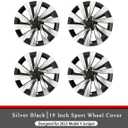 KAVANIC 4pcs Hubcaps Fits for Tesla Model Y Juniper 19Inch 2025 2026 (RWD/AWD), Aerodynamic Design, for Model Y Juniper Hubcaps for 19" Crossflow Wheels Easy Snap-On Installation (Sliver Black)