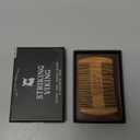 Striking Viking Sandalwood Beard Comb & Case - Pocket-Sized Grooming Tool with Fine & Coarse Teeth, Perfect for Use with Balms & Oils