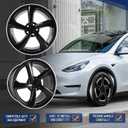New Single 19 Inch 19x9.5 Inch 19" Aluminum Alloy Wheel Rims Fit for Tesla Model Y 2020 2021 2022 2023 2024 2025 2026, Direct Fit OEM Replacement Rim, 94271, Machined black