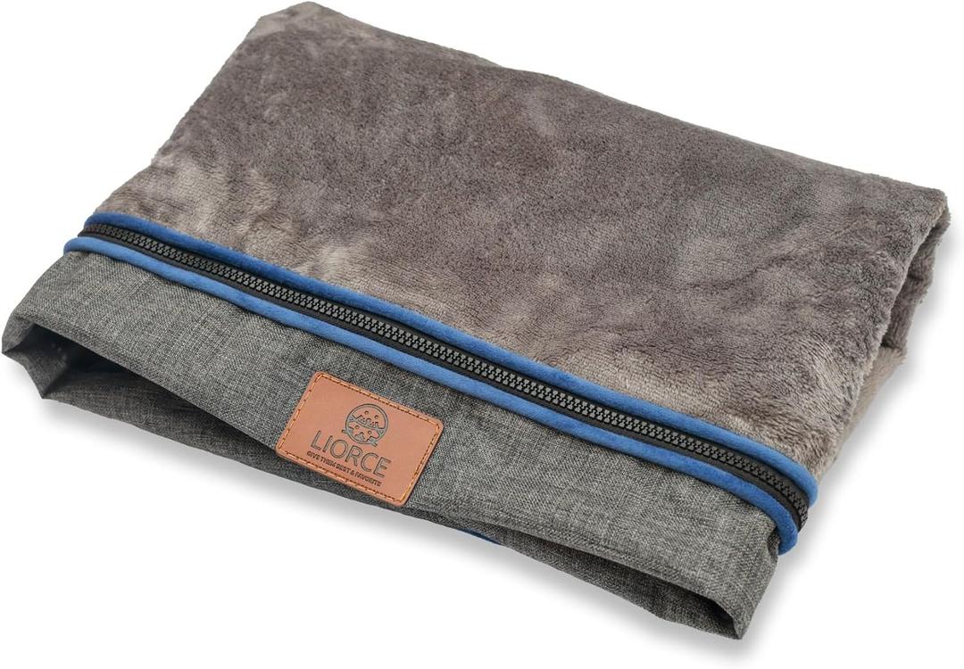 LIROCE Washable Dog Bed Cover Replacement, XL Wrap-Around Zipper Cover for Orthopedic Memory Faom Dog Bed (41x27x4 inches), Dark Grey