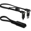 Rolling Square inCharge XL 4-in-1 Multi Charging Cable, Portable USB and USB-C Cable with 100W Ultra-Fast Charging Power, 1 Ft/0.3m, Urban Black