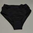 Tempt Me Women's High Waisted Bikini Bottom Tummy Control Ruched Bathing Suit Swim Bottom (Black)