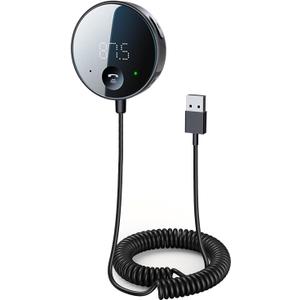 eppfun Bluetooth FM Transmitter for Car, AUX Adapter, Bluetooth Receiver for Car Music/Hands-Free Calls/Stereo Audio